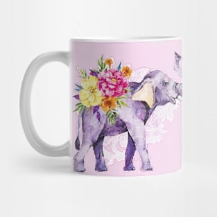 elephant and flowers Mug